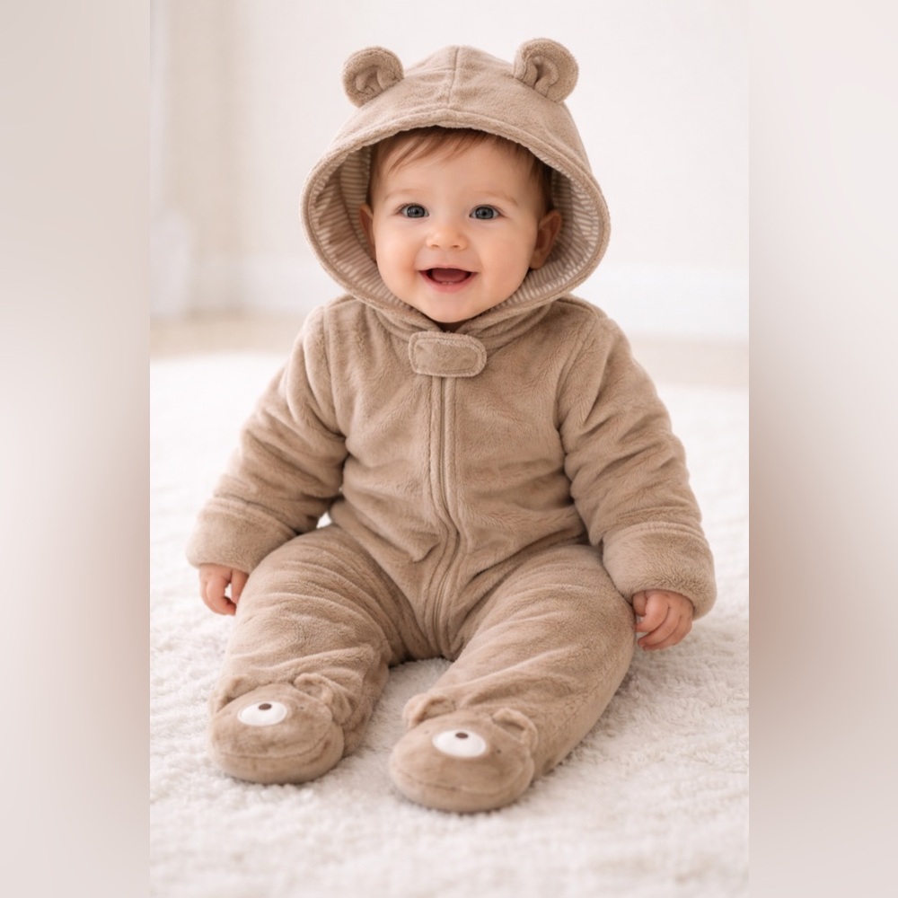 Carters Cozy Tan Kids One Piece Size 9 M